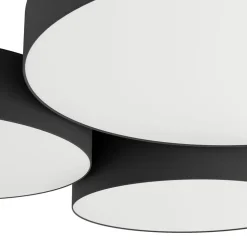 Eglo BARBANO-Z Plafondarmaturen staal zwart / textiel, kunststof zwart, wit H: 90 mm