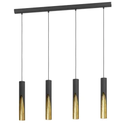 Eglo BARBOTTO hanglamp staal zwart, goud H: 1100 mm