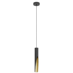 Eglo BARBOTTO hanglamp staal zwart, goud H: 1100 mm | Ø 60 mm