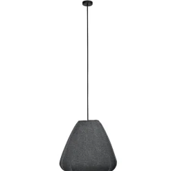 Eglo BARLASTON hanglamp staal zwart / textiel grijs H: 1100 mm | Ø 350 mm