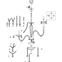 Eglo BASILANO hanglamp staal chroom / Glas cognac H: 1300 mm | Ø 820 mm