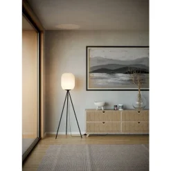 Eglo BELGRAVE Staande lampen staal zwart / papier wit H: 1415 mm | Ø 300 mm