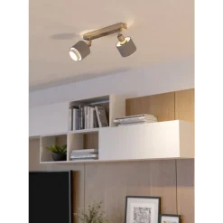 Eglo BELLIZZI spot staal nikkel-mat / textiel grijs, wit H: 185 mm