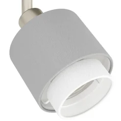 Eglo BELLIZZI spot staal nikkel-mat / textiel grijs, wit H: 185 mm