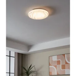 Eglo BENARIBA Wand-/plafondlamp staal wit / Kunststof wit H: 65 mm | Ø 330 mm