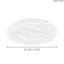 Eglo BENARIBA Wand-/plafondlamp staal wit / Kunststof wit H: 65 mm | Ø 330 mm