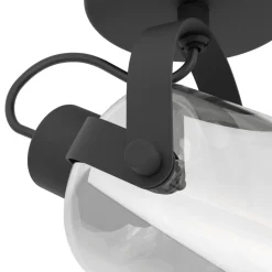 Eglo BERREGAS spot staal zwart, chroom / glas gestoomd zwart-transparant Ø 110 mm