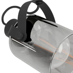 Eglo BERREGAS spot staal zwart, chroom / glas gestoomd zwart-transparant