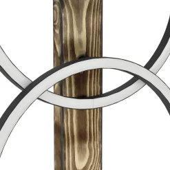 Eglo BOYAL Staande lampen staal, hout zwart, bruin, landelijk / Kunststof wit H: 1500 mm