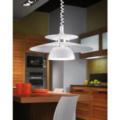 Eglo BRENDA hanglamp kunststof, staal wit, chroom / staal wit H: 1300 mm | Ø 430 mm