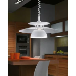 Eglo BRENDA hanglamp kunststof, staal wit, chroom / staal wit H: 1300 mm | Ø 430 mm