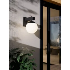 Eglo BUFALATA Wandlamp staal zwart / Kunststof wit H: 290 mm