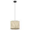 Eglo BUTTERBURN hanglamp staal zwart / textiel met berkenbladeren beige, groen H: 1100 mm | Ø 360 mm