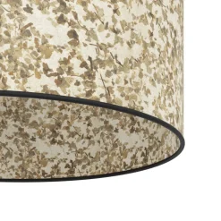 Eglo BUTTERBURN hanglamp staal zwart / textiel met berkenbladeren beige, groen H: 1100 mm | Ø 360 mm