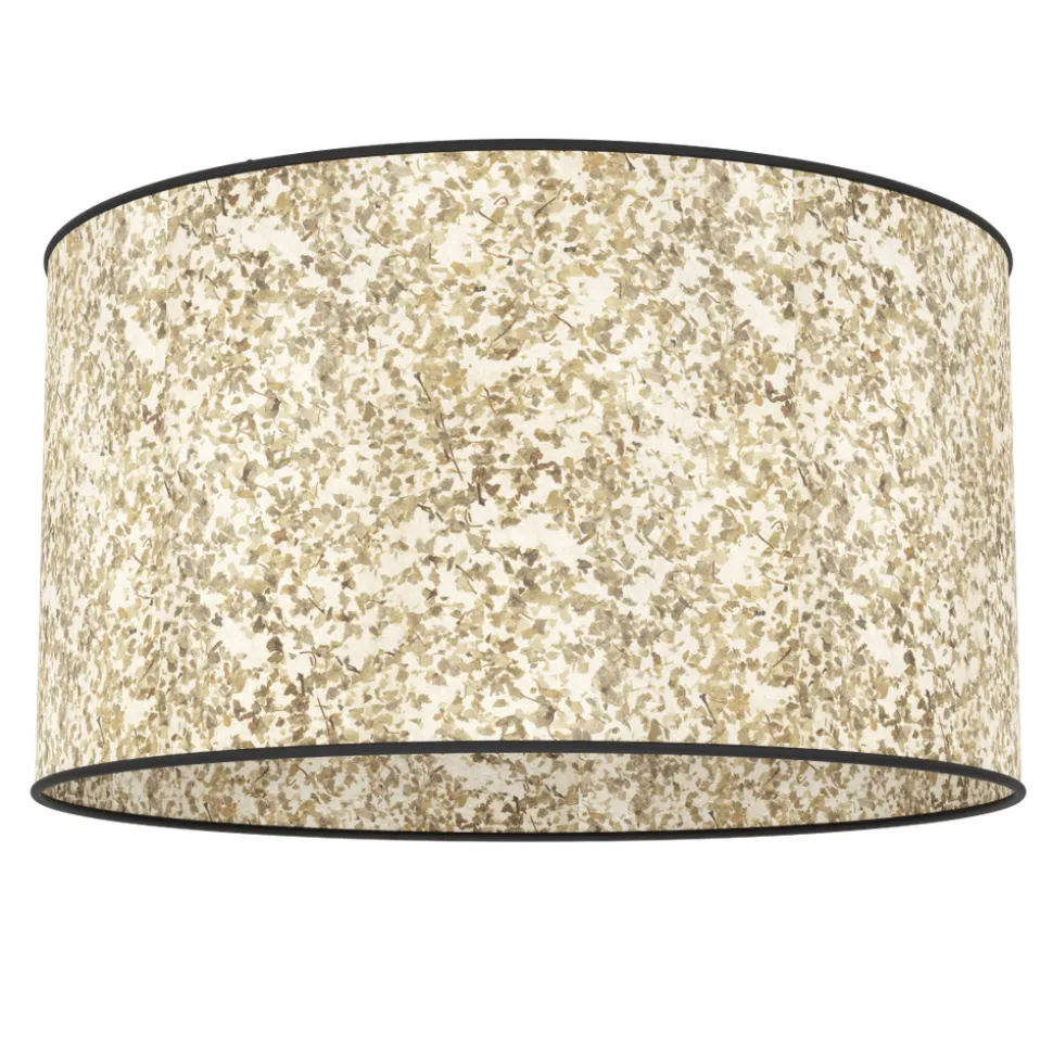 Eglo BUTTERBURN Plafondarmaturen staal zwart / textiel met berkenbladeren beige, groen H: 235 mm | Ø 380 mm