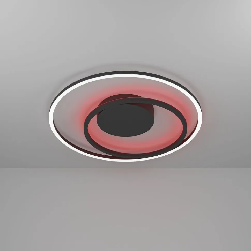 Eglo CALAGRANO-Z Plafondarmaturen aluminium, staal zwart / Kunststof wit H: 35 mm | Ø 450 mm