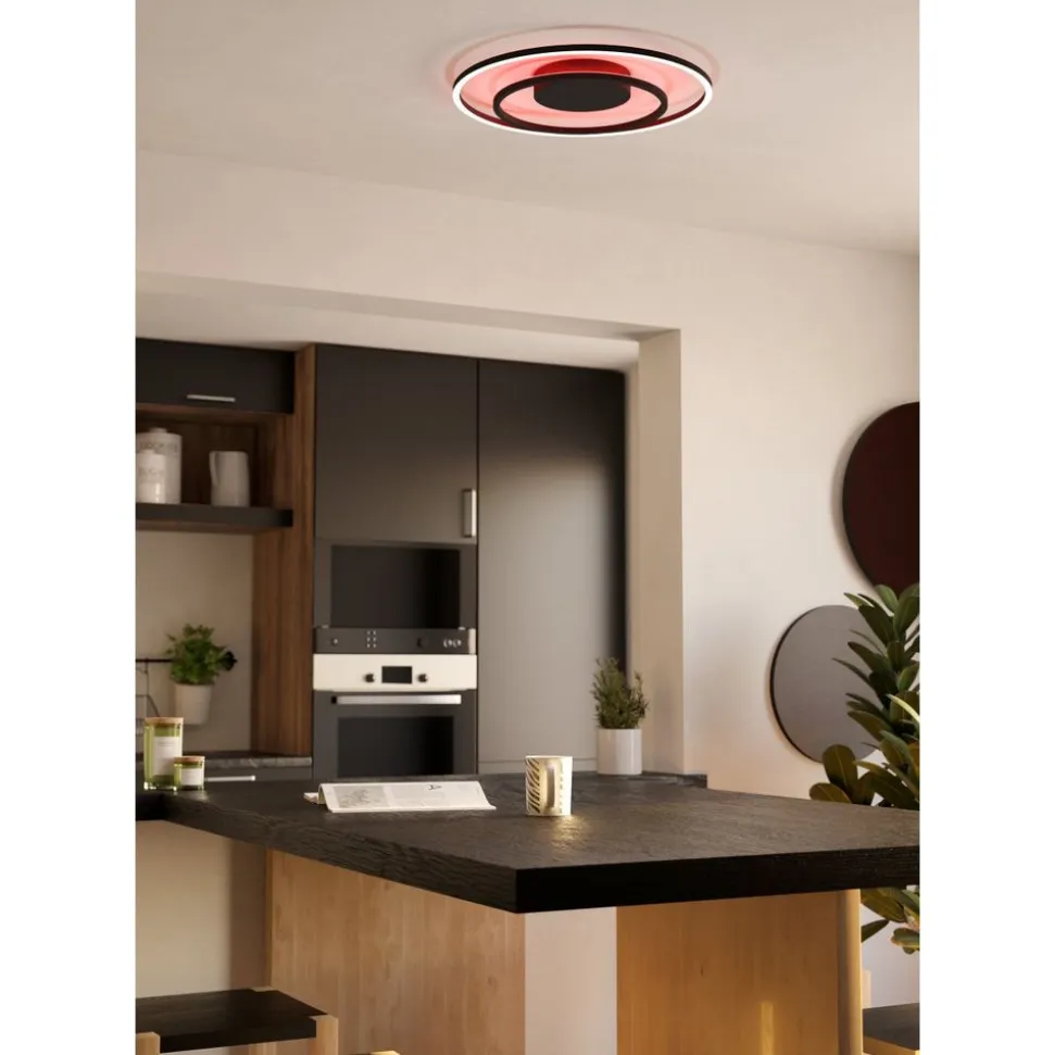 Eglo CALAGRANO-Z Plafondarmaturen aluminium, staal zwart / Kunststof wit H: 35 mm | Ø 450 mm