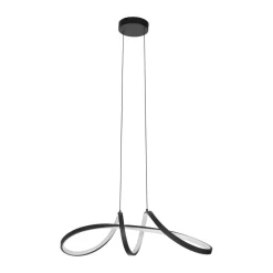 Eglo CALAROSSA-Z hanglamp aluminium, staal zwart / Kunststof wit H: 1100 mm