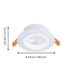 Eglo CALONGE RGB inbouwarmatuur Kunststof wit H: 32 mm | Ø 98 mm