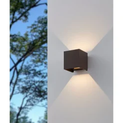 Eglo CALPINO 3 Wandlamp aluminium roestbruin / Glas helder H: 100 mm