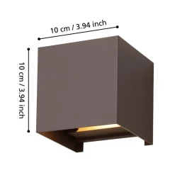 Eglo CALPINO 3 Wandlamp aluminium roestbruin / Glas helder H: 100 mm