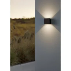 Eglo CALPINO 3 Wandlamp aluminium zwart / Glas helder H: 100 mm