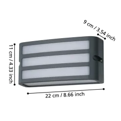 Eglo CAMARDA Wandlamp aluminium antraciet / Kunststof wit H: 110 mm