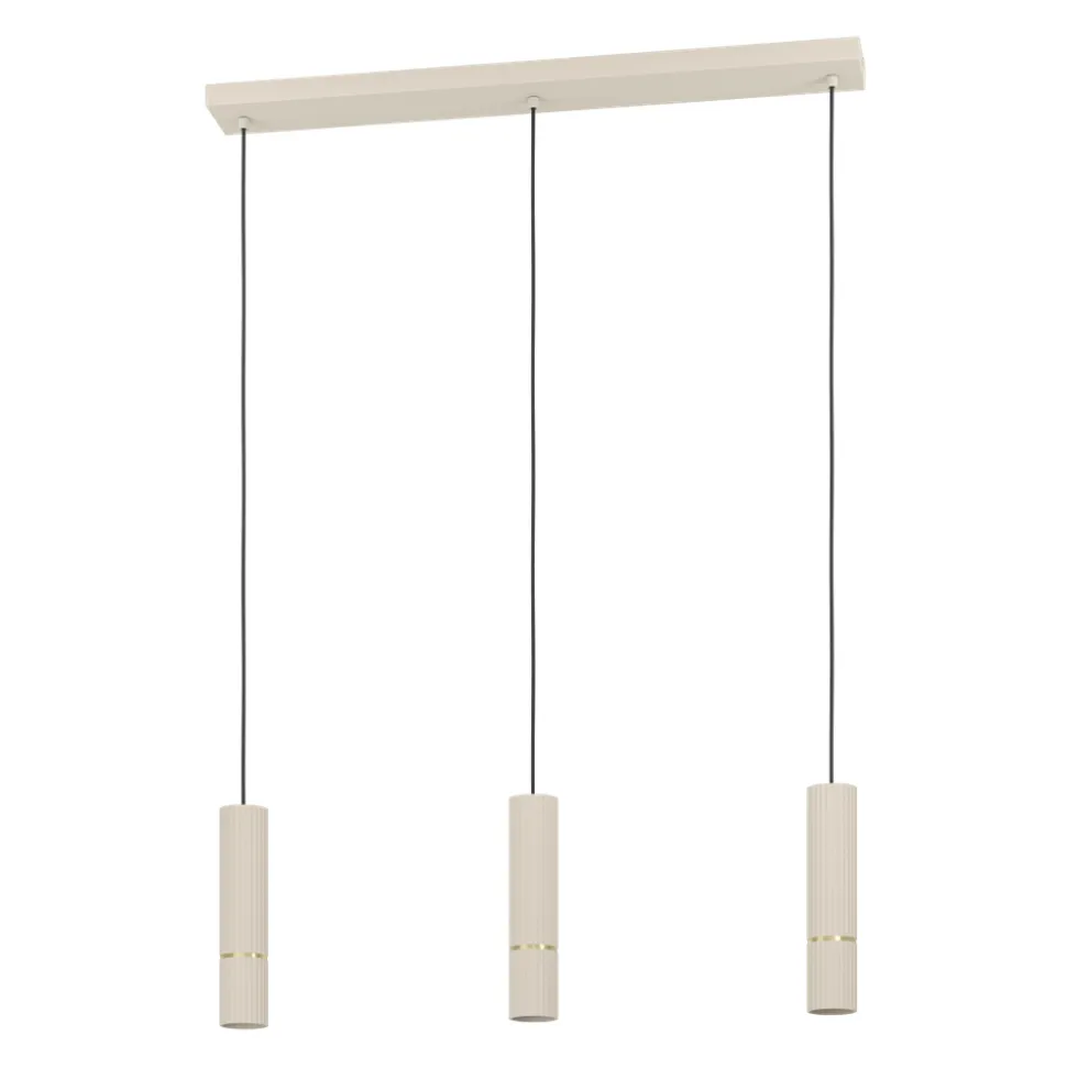 Eglo CAMINIA hanglamp staal zand, geborsteld messing H: 1100 mm