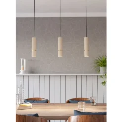 Eglo CAMINIA hanglamp staal zand, geborsteld messing H: 1100 mm