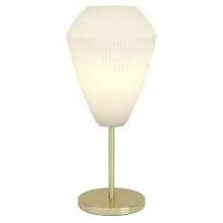 Eglo CAPRAROLA Tafellampen staal geelkoper-geborsteld / glas satijn zand H: 460 mm | Ø 200 mm