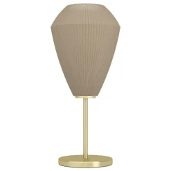 Eglo CAPRAROLA Tafellampen staal geelkoper-geborsteld / glas satijn zand H: 460 mm | Ø 200 mm