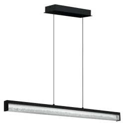 Eglo CARDITO 1 hanglamp aluminium, staal zwart / glas, kristal helder H: 1100 mm