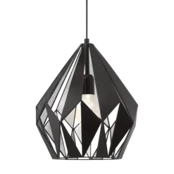 Eglo CARLTON 1 hanglamp staal zwart, zilver H: 1100 mm | Ø 310 mm