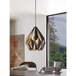 Eglo CARLTON 1 hanglamp staal zwart, zilver H: 1100 mm | Ø 310 mm