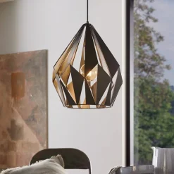 Eglo CARLTON 1 hanglamp staal zwart, zilver H: 1100 mm | Ø 310 mm