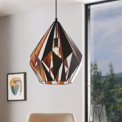 Eglo CARLTON 1 hanglamp staal zwart, koper H: 1500 mm | Ø 385 mm