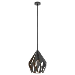 Eglo CARLTON 1 hanglamp staal zwart, koper H: 1100 mm | Ø 310 mm