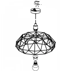 Eglo CARLTON 2 hanglamp staal zwart H: 1100 mm | Ø 455 mm