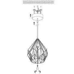 Eglo CARLTON hanglamp staal zwart H: 1100 mm | Ø 310 mm