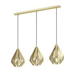 Eglo CARLTON hanglamp staal goudkleuren H: 1100 mm