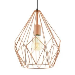 Eglo CARLTON hanglamp staal koperkleuren H: 1100 mm | Ø 310 mm