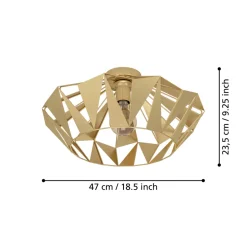 Eglo CARLTON Plafondarmaturen staal goudkleuren H: 235 mm | Ø 470 mm