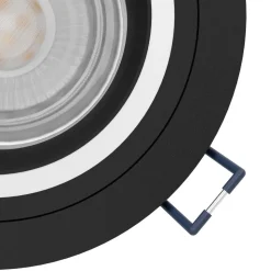 Eglo CAROSSO-Z inbouwarmatuur aluminium zwart / Kunststof wit H: 28 mm | Ø 93 mm