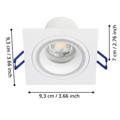 Eglo CAROSSO-Z inbouwarmatuur aluminium wit / Kunststof wit H: 25 mm