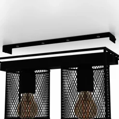 Eglo CATTERICK Plafondarmaturen staal zwart H: 190 mm