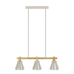 Eglo CAWTON hanglamp staal, hout staal, rustiek bruin H: 1100 mm