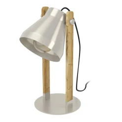 Eglo CAWTON Tafellampen staal, hout staal, rustiek bruin H: 380 mm