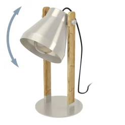 Eglo CAWTON Tafellampen staal, hout staal, rustiek bruin H: 380 mm