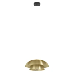 Eglo CENCIARA hanglamp staal zwart / staal geborsteld messing, goud H: 1100 mm | Ø 400 mm