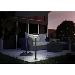 Eglo CHIAPPERA Padverlichting staal zwart, wit / Glas helder H: 800 mm | Ø 220 mm